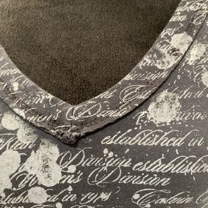 Calvin Klein Grey Vintage Front Handwriting Design Women T-Shirt Size L